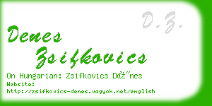 denes zsifkovics business card